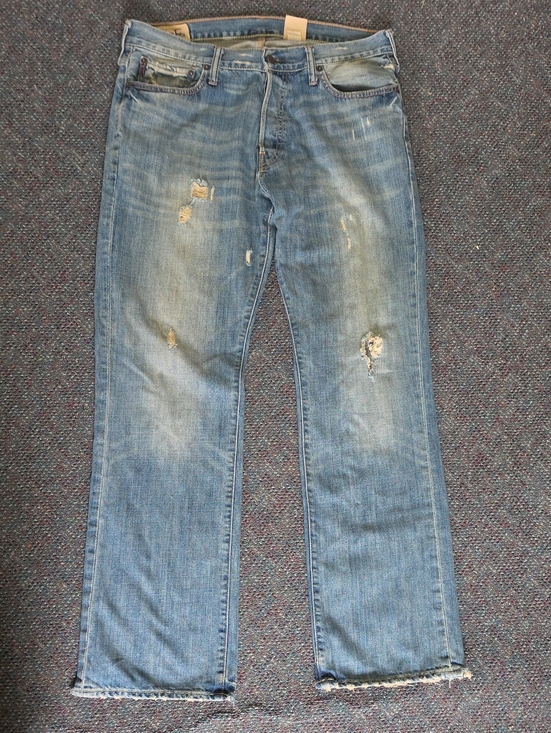 Abercrombie & Fitch Other - Vintage Y2K Abercrombie & Fitch Distressed Light Blue Straight-Leg Jeans Size 34